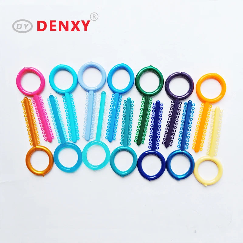 Orthodontic Ligature Ties 1040-Piece Bag, Urethane Elastic O-Rings on 40 Sticks with Numbered Color Options for Professional Braces Care