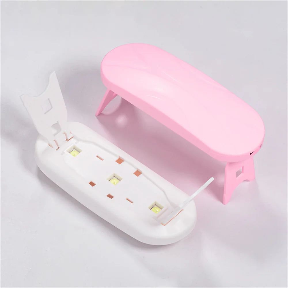 Mini UV LED Nail Lamp by LINMANDA, Portable 6W USB Gel Polish Curing Light with 45s and 60s Timer Settings in Pink and White Option Labels