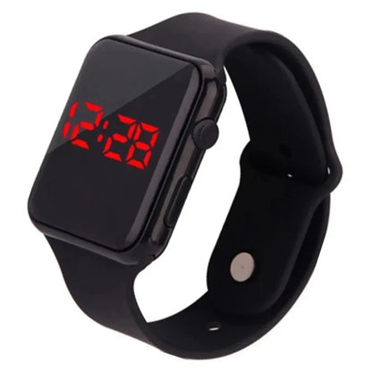 LED Digital Watch for Men and Women, Lightweight 22g Wristwatch with Date Display, 12/24-Hour Format and Rubber Band in Four Color Options