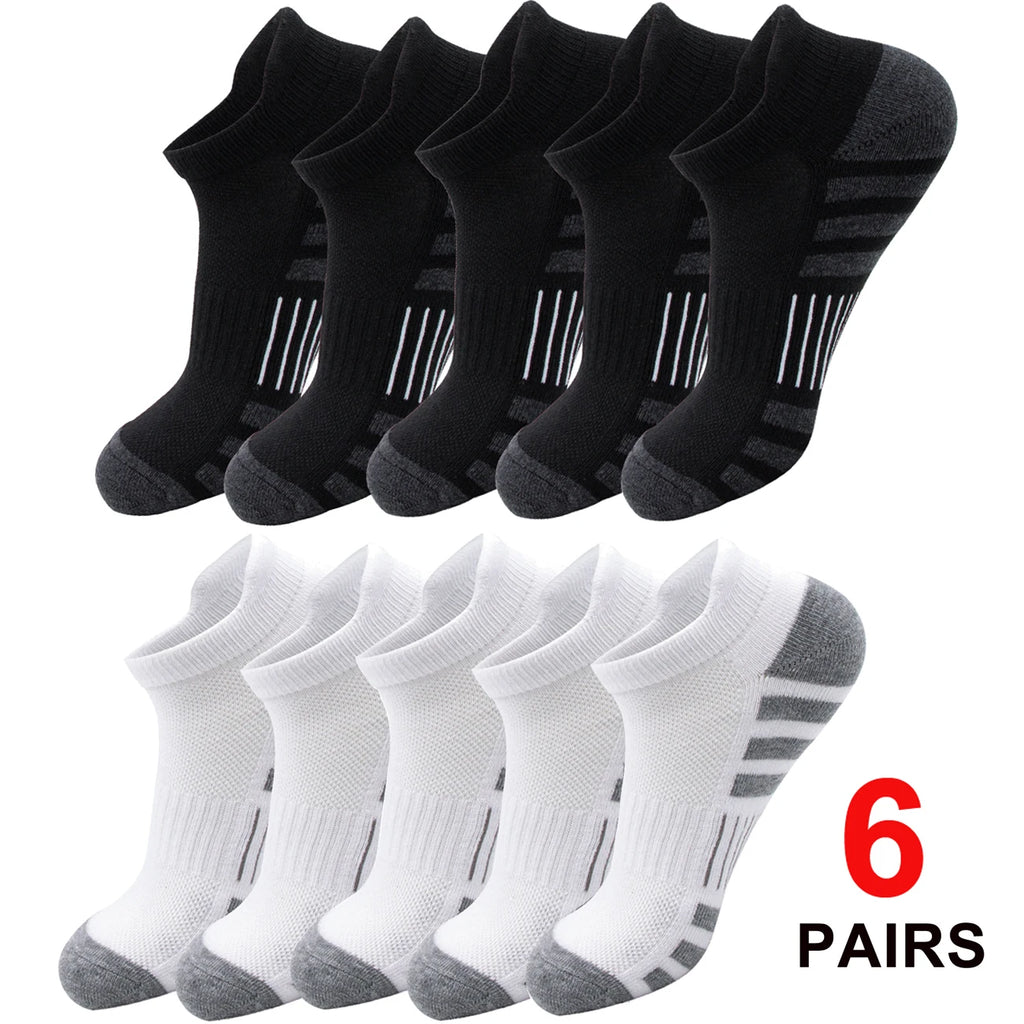 Cushioned Ankle Running Socks with Low-Cut Tab Design, Polyester Athletic Multipacks in 6, 12, 24 or 30 Pairs for Men's and Women's Workouts and Daily Wear