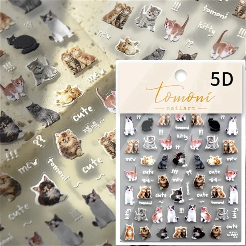 Embossed Nail Art Stickers, 5D Relief Self-Adhesive Decorative Decals for DIY Manicures with TO2907, TO2908, TO2910 and TO5172 Style Options