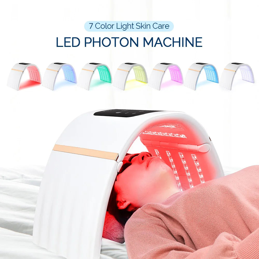 LED Beauty Light Machine with Foldable Face and Body Design, Seven Color and Heating Model References, Eye Protection and Regional Plug Options