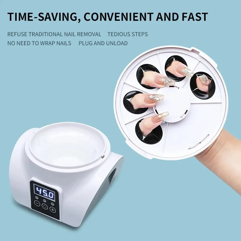 Five-Finger Gel Nail Removal Machine with Heated Steam Reference, Top-Cover Design and US, UK, AU or EU Plug Options for Adult Manicure Routines