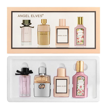 Four-Piece Floral Perfume Set for Women with Listed 30ml Spray Bottles, 120ml Total and Gift Box Reference for Everyday Fragrance and Special Occasions