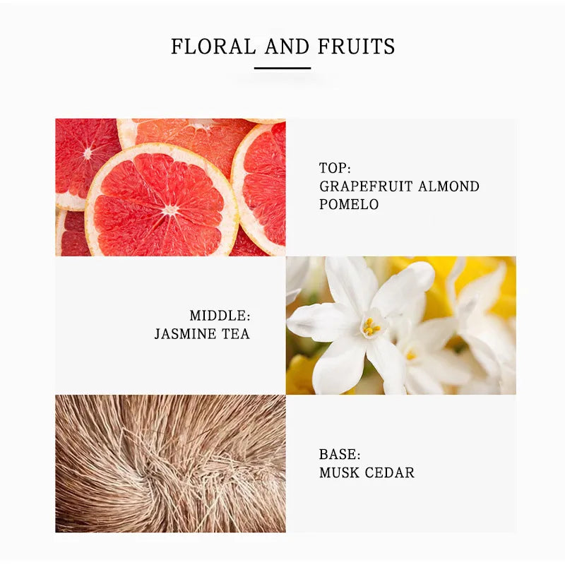 Jasmine Perfume with Listed 50ml Size, Night Jasmine or Two-Piece Package Labels and Grapefruit, Tea, Musk and Cedar Scent Notes for Unisex Fragrance Selection