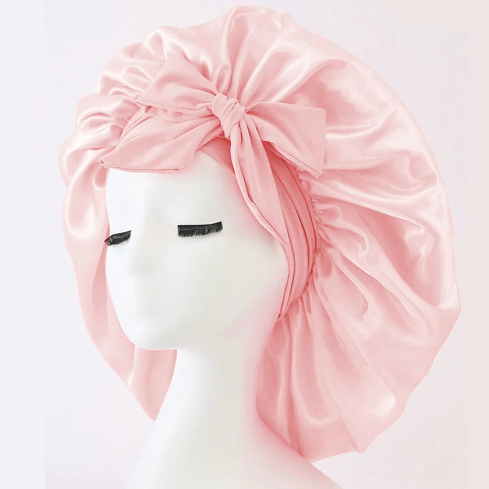 Adjustable Satin Bonnet for Sleeping with Tie Band, Unisex Hair Wrap for Women and Men in 16 Colors for Nighttime Hair Care Routines