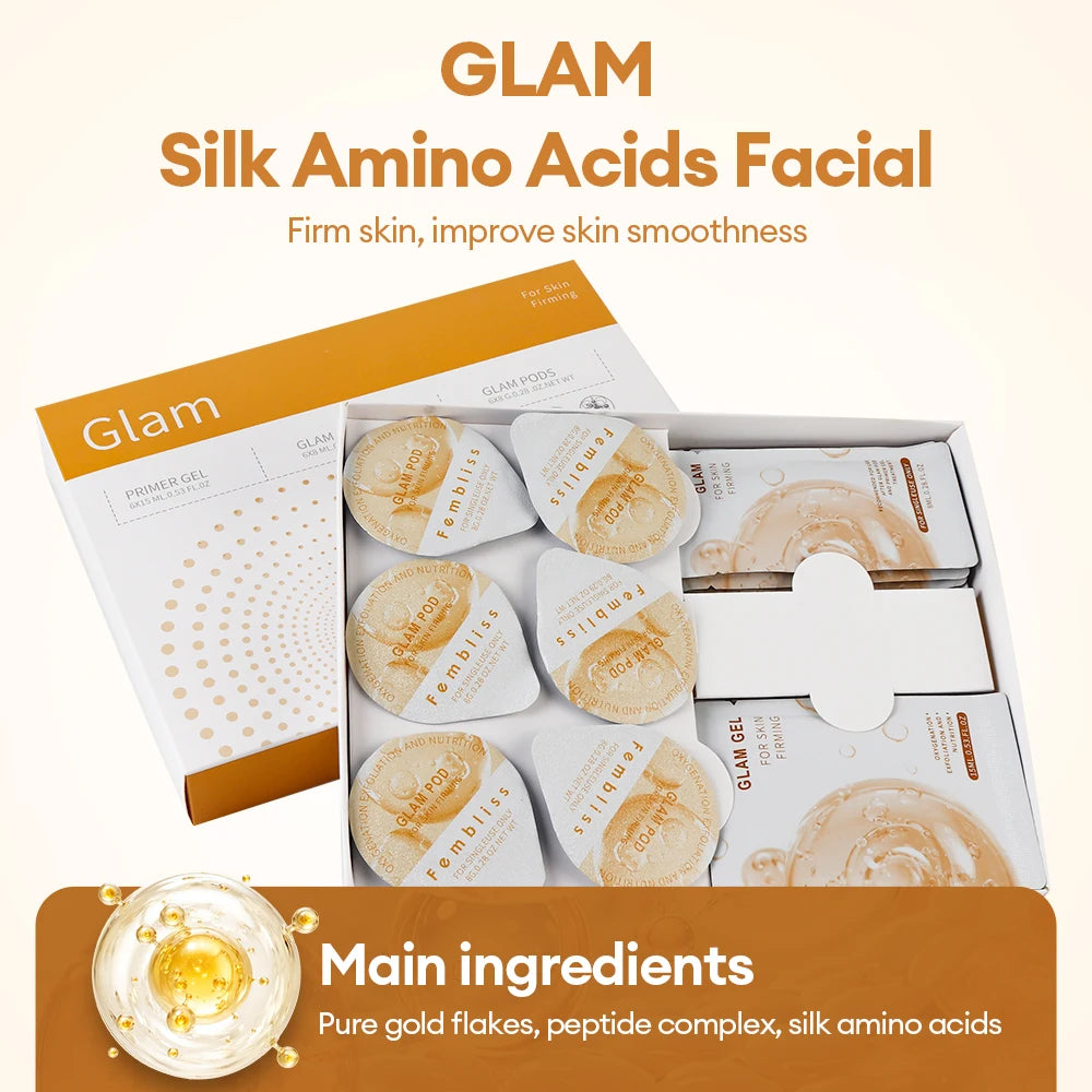 Facial Pod Serum and Gel Kit with Listed Six 8g Pods, Six 8ml Serums and Six 15ml Gels, Seven Type Choices and Separate Bubble Pen Option
