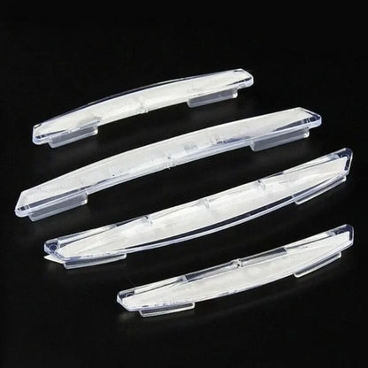 Car Door Guard Strips 4-Piece PVC Set in Transparent or Black, Adhesive Decorative Side Bumper Trim for Compatible Vehicle Exterior Surfaces