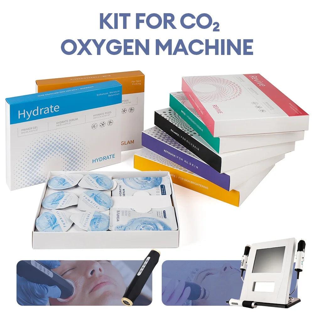 Facial Pod Serum and Gel Kit with Listed Six 8g Pods, Six 8ml Serums and Six 15ml Gels, Seven Type Choices and Separate Bubble Pen Option