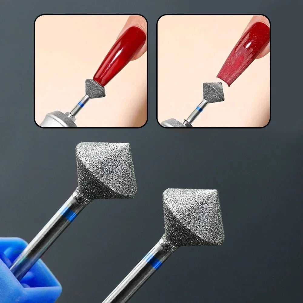 Diamond Cuticle Nail Drill Bit with 3/32-Inch Shank, Single Rotary Manicure Burr in Green or Blue Options for Compatible Electric Nail File Machines