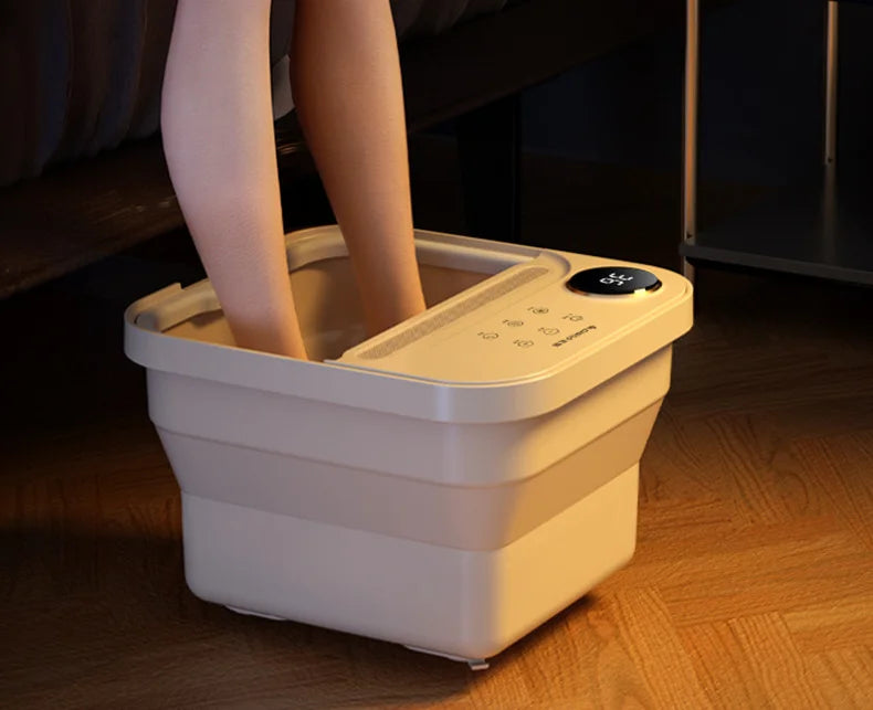 Electric Foot Spa Tub, 220V Foldable Foot Bath with Listed Heating and Massage Functions, Basic Model or Digital Display Options for Home Soaking
