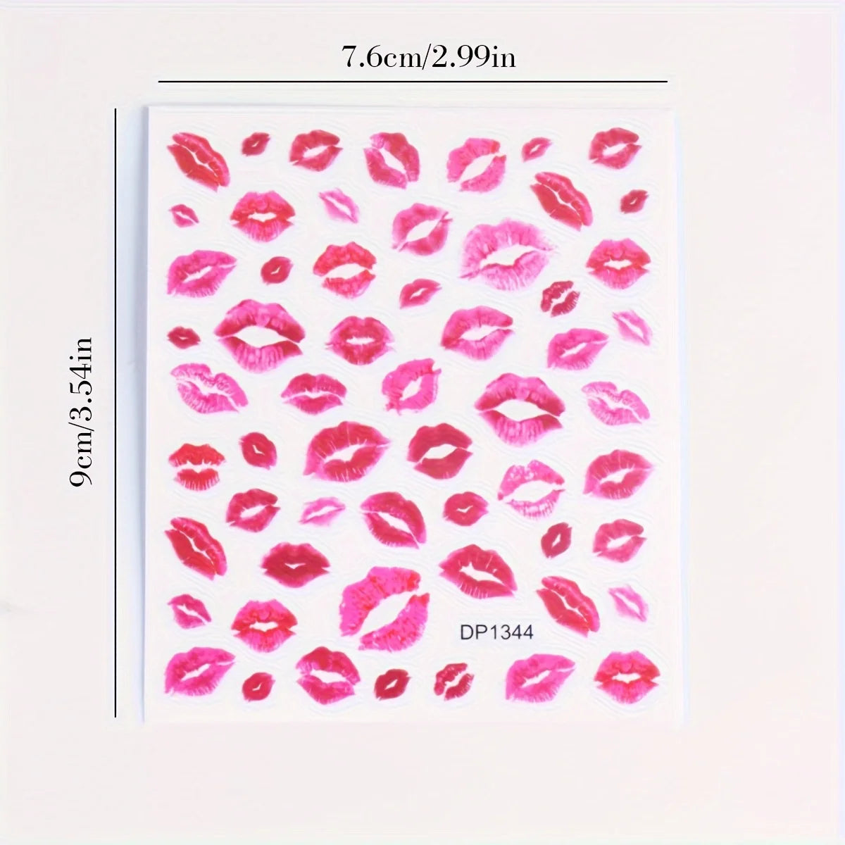 Heart and Kiss Nail Art Stickers, Red Self-Adhesive Matte Finish Decals for Romantic DIY Manicures, Valentine's Day Styling and Everyday Nail Decoration