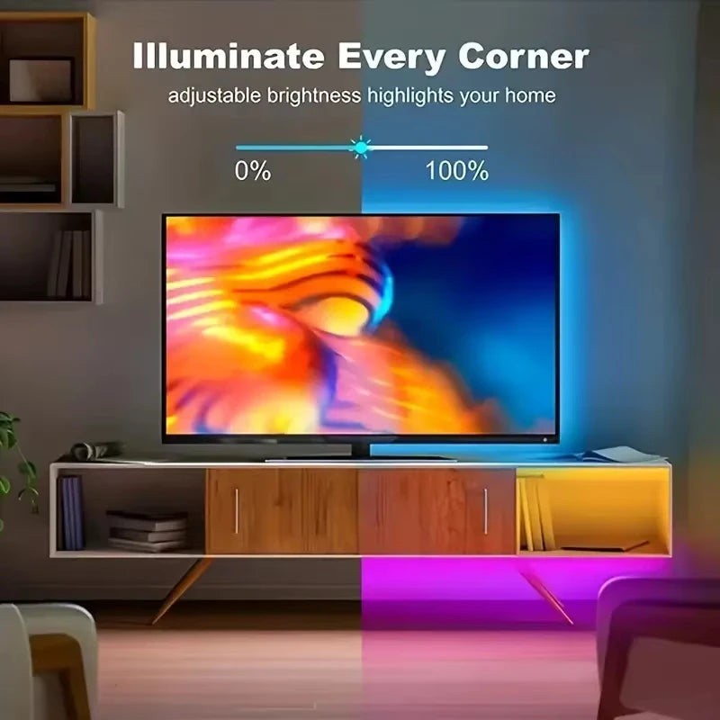 5V USB RGB LED Strip Lights with App Control and Timer, Listed Bluetooth and 24-Key Remote, Nine Length Options from 1m to 30m for Indoor Home Decoration