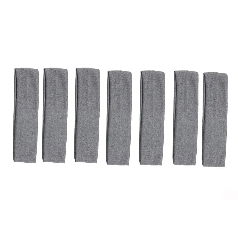 Elastic Sports Headbands for Women, Seven-Piece Stretchy Cloth Hairband Set in Black, Pink, Grey or Style Selections for Yoga, Running and Casual Hair Styling