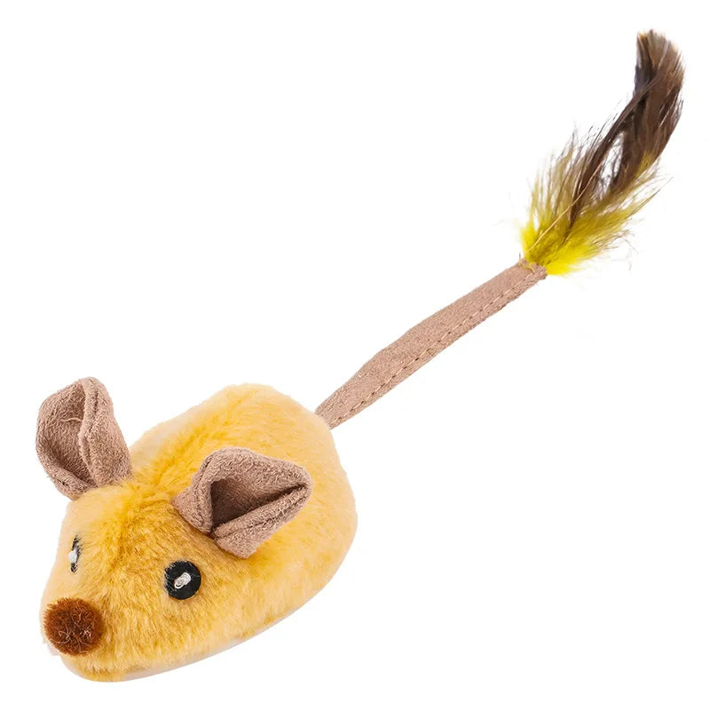 Electric Mouse Cat Toy with Touch-Sensing Wording, Grey, Yellow or Blue Rat Colors and Rechargeable, Remote-Controlled or XXL Labels for Indoor Pet Play