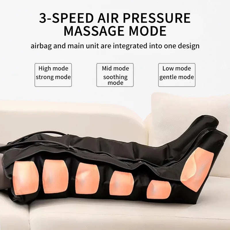 Air Compression Leg Massager by JinKairui with 3 Modes, 3 Intensity Levels and Display Controller, Short or Long Options Without Heat