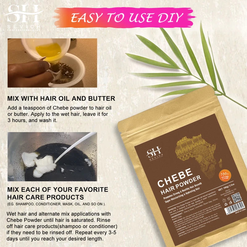 Chebe Hair Powder with One, Two or Three-Piece Pack Options for Label-Guided Cosmetic Hair Care Selection and Personal Routine Planning
