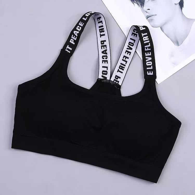 Longline Sports Bra with Crisscross Back Straps for Women, Nylon One-Size Activewear Top in Black or White 7008 and 7009 Options for Yoga and Pilates