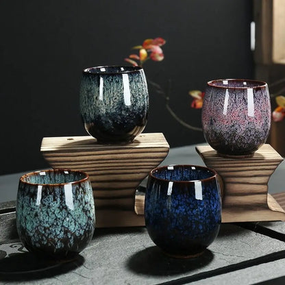 Japanese Style Ceramic Tea Cup with 110ml Capacity, Single Small Coffee and Espresso Cup in Eight Color Options for Home Tea Rituals and Kitchen Gifts