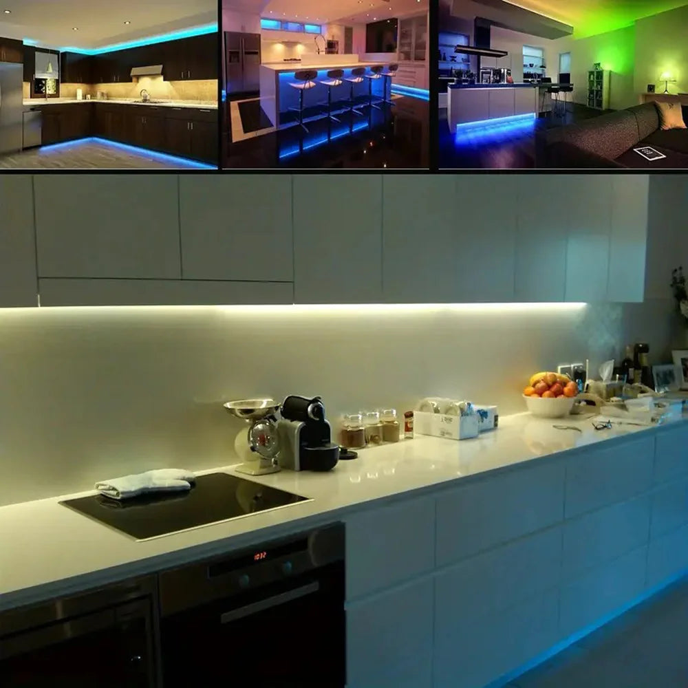44-Key Remote RGB LED Strip, USB and App-Control Lighting with Six Length Options from 1m to 30m for Indoor Bedroom Accents and Gaming Room Decor