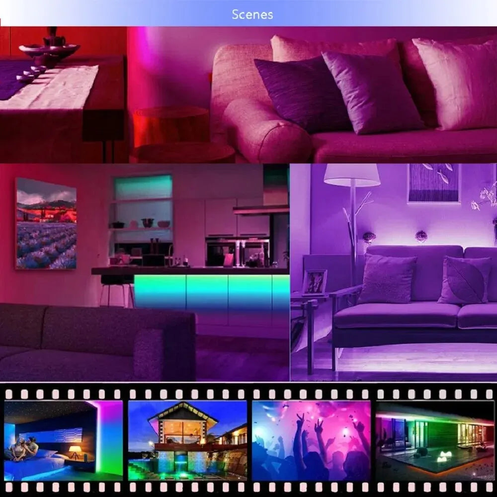 USB 5V TV Backlight Strip with RGB Flexible Tape, Bluetooth App and 24-Key Remote Control, Nine Length Options from 1m to 30m for Indoor Accent Lighting