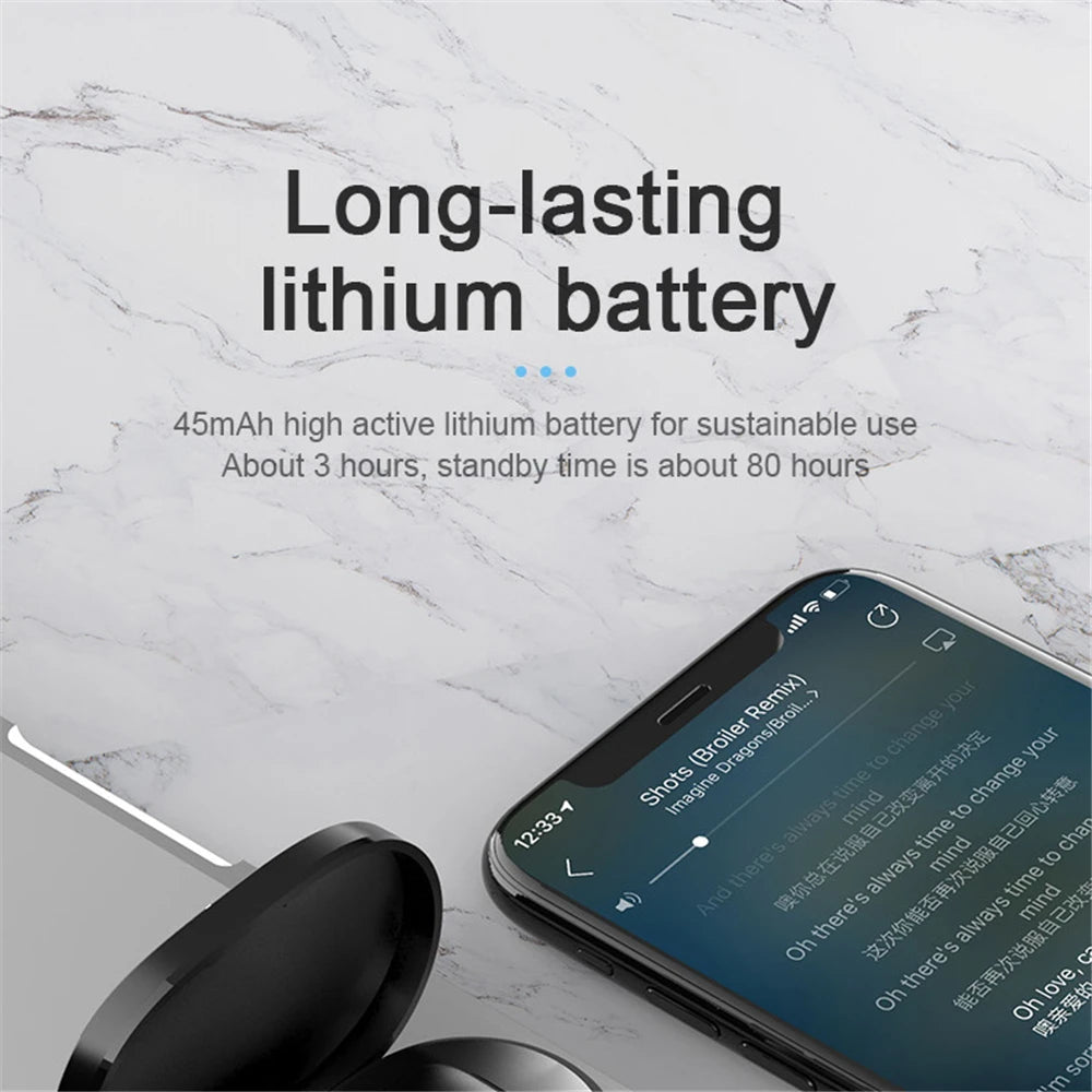 A6S Wireless Bluetooth Earphones, Bluetooth 5.0 Stereo Audio with Touch Control and Five Color Options for Compatible Phone Music and Everyday Calls