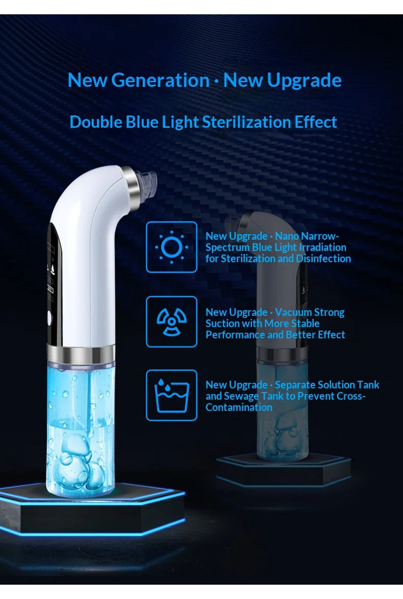 Pore Vacuum Facial Device in Ivory with Electric Micro Bubble Cleanser and USB Recharge References for Instruction-Guided Adult Personal Beauty Routines