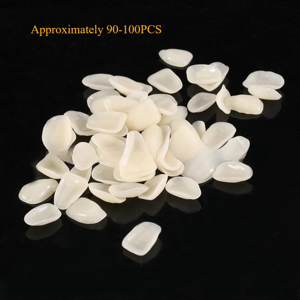 Temporary Dental Veneer Pieces for Front Teeth, Mixed-Size Cosmetic Cover Listing in Slightly White or Slightly Yellow Options for Professional Dental Review