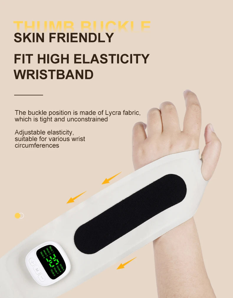 USB Rechargeable Wrist Vibration Massager, Cordless Electric Personal-Care Device in White, Dark Blue or Blue for Seated Home Relaxation Breaks
