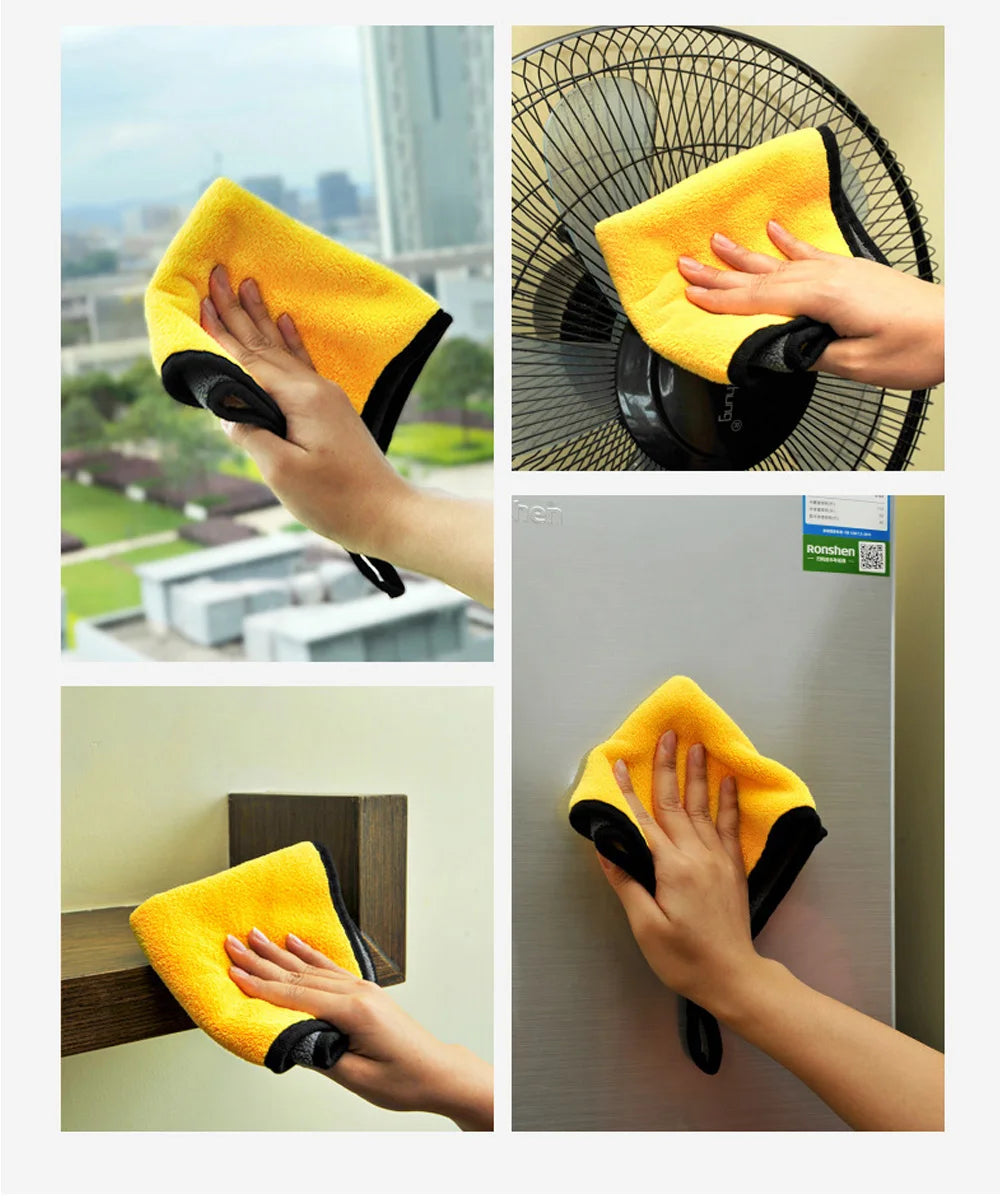 Car Detailing Microfiber Towels in Yellow, Soft Absorbent Polyester Cleaning Cloths with T054 and T056 Options in 1, 3 or 5 Pieces for Vehicle and Window Care
