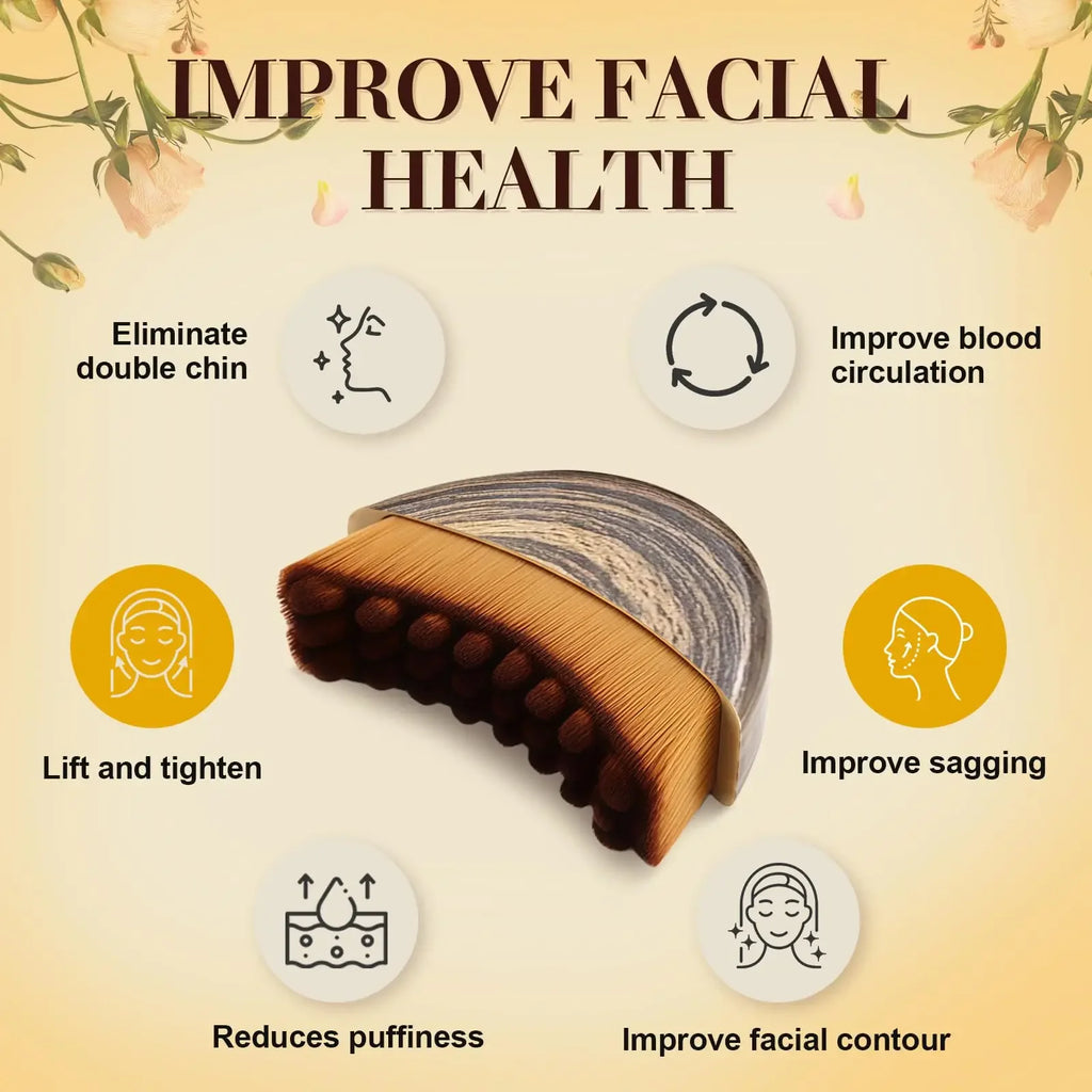 Facial Massage Brush with Contoured Design and Listed Soft Bristles, One or Two-Piece Options for Face, Chin and Jawline Personal Skincare Accessories