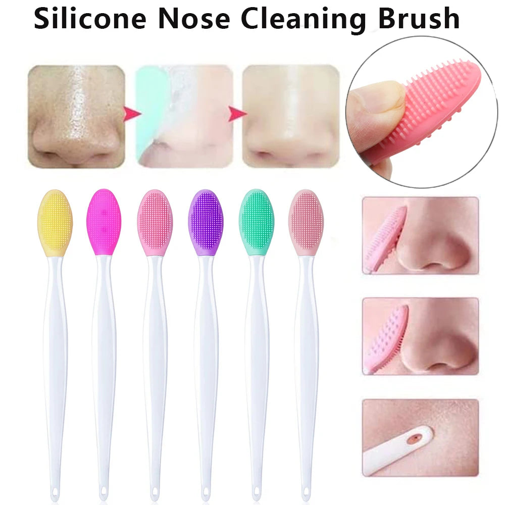 Silicone Face Cleansing Brush for Face and Nose Washing, Skincare Exfoliating Tool with Replacement Head Wording, Single and Four-Piece Color Options