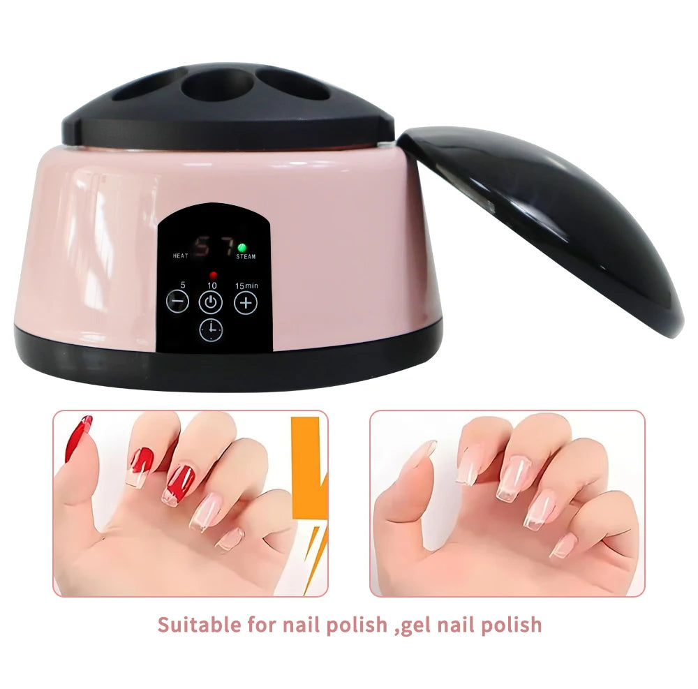 One-Hand Nail Steamer for Gel Polish Removal with Listed Auto Shut-Off Feature, 110–120V US or 220–240V EU Options for Adult Home Manicure Routines