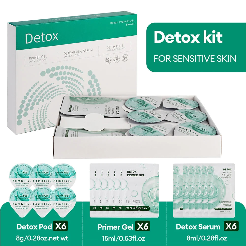 Facial Pod Serum and Gel Kit with Listed Six 8g Pods, Six 8ml Serums and Six 15ml Gels, Seven Type Choices and Separate Bubble Pen Option