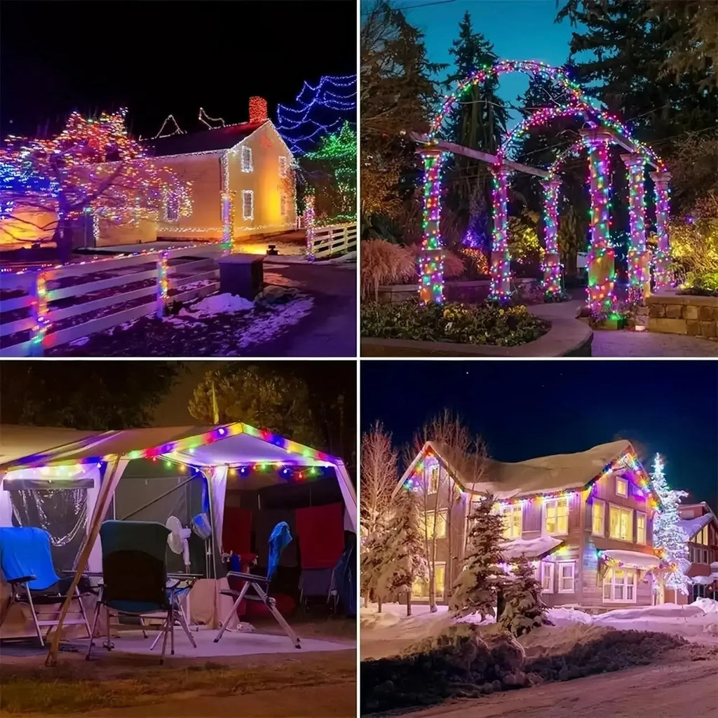 Solar Copper Wire Fairy Lights with Light Sensor, Warm, White or Multicolor Single and Two-Piece Options in 6M to 31M Lengths for Garden and Holiday Decor