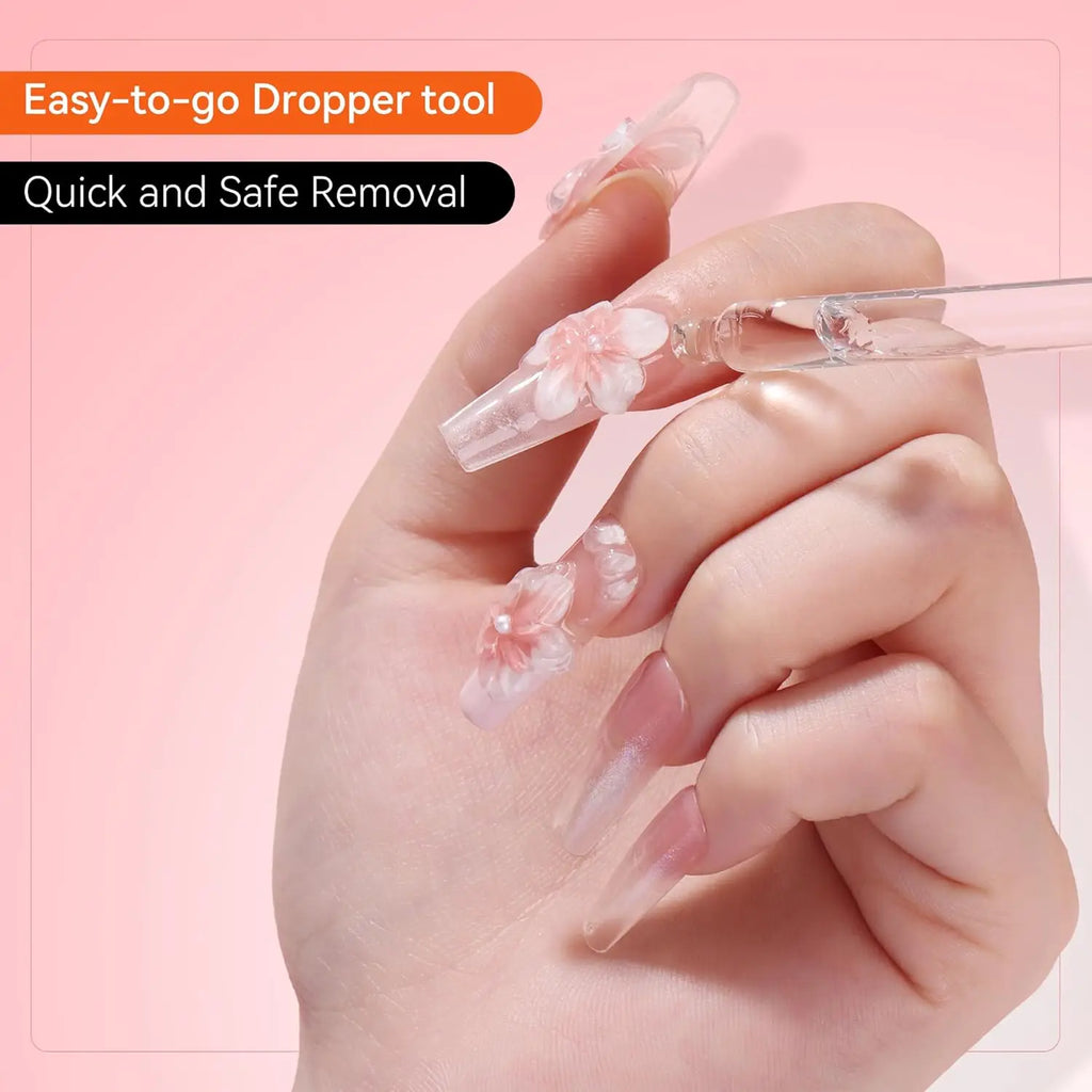 Press-On Nail Glue and Remover Options by Makartt, 10ml, 30ml or 50ml Remover Choices with Separate Liquid Adhesive Packs and Solid UV-Cured Gel Selection