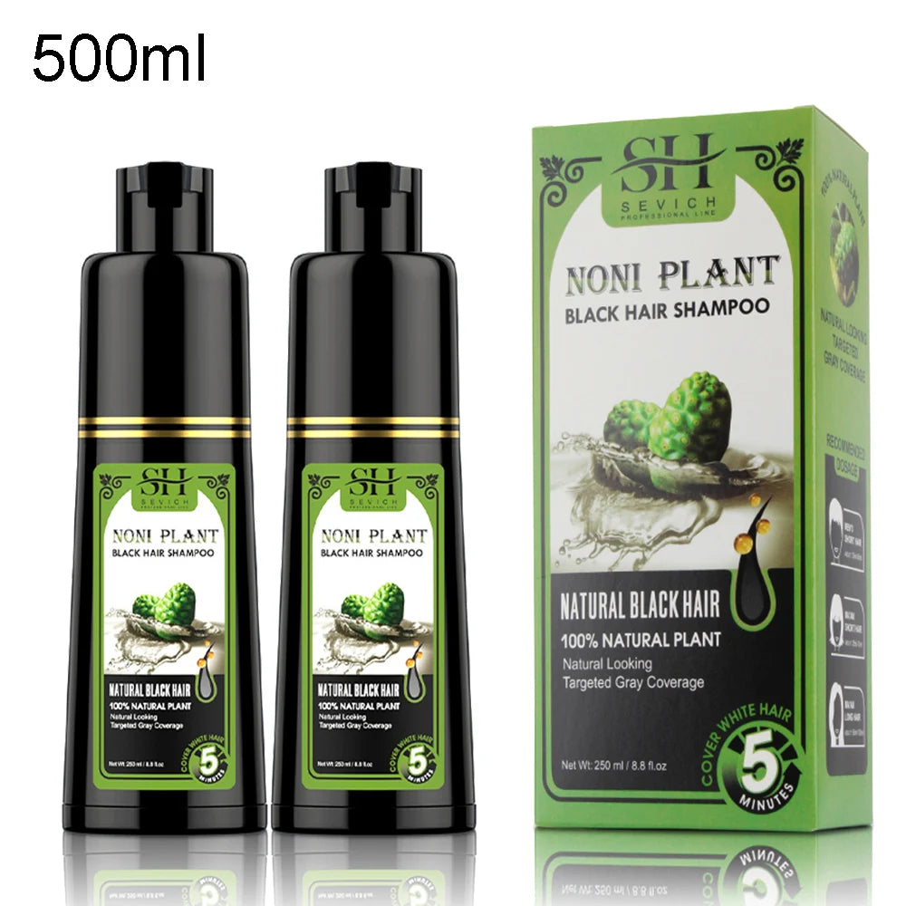 Black Hair Dye Shampoo for Adult Gray Coverage, Listed 500ml Options for Men and Women Seeking At-Home Black Hair Color with Shampoo-Style Application