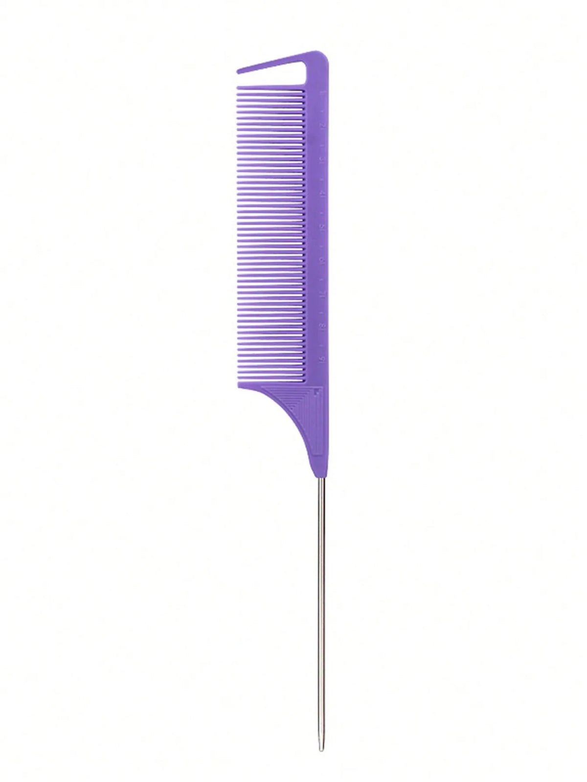 Pointed Tail Hair Comb for Manual Sectioning and Human Hair Wig Styling, Stainless Steel Reference with Pink, Black, Purple and Rose Color Options