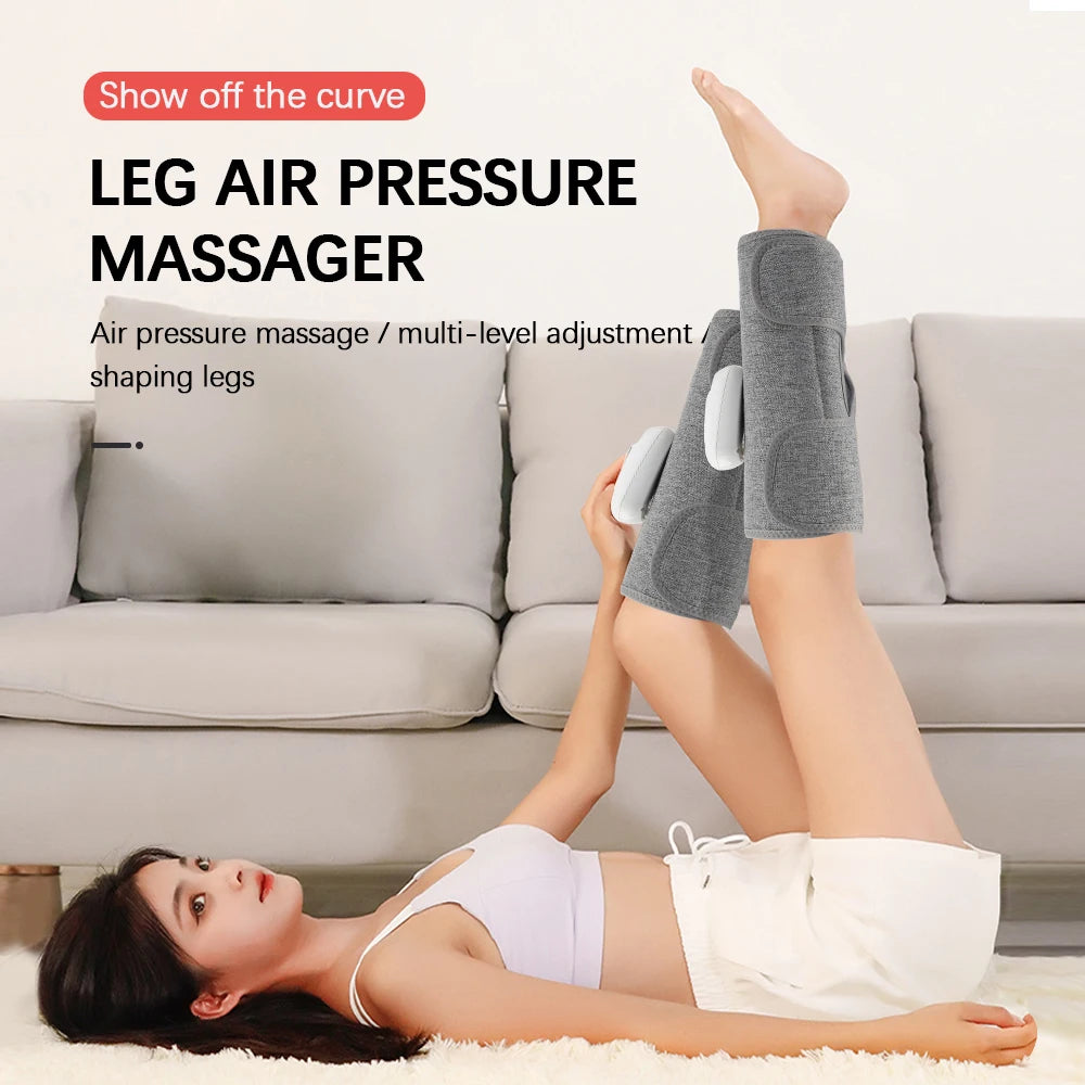 Three-Mode Calf Air Massager with 15-Minute Timer, 1800mAh Rechargeable Battery, Linen Mesh Wrap and One- or Three-Level Single and Pair Options