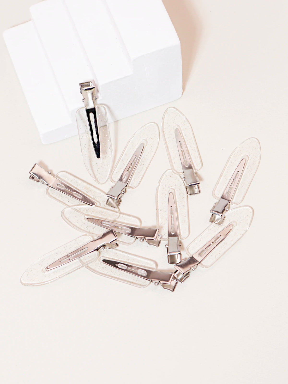 Transparent Hair Clips 10-Pack for Makeup and Hair Sectioning, Pink, White, Blue, Purple or Yellow Styling Accessories for Natural Hair and Wig Preparation