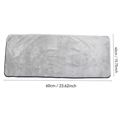 Car Drying Microfiber Towel 60 x 40cm, Single Absorbent Polyester Cleaning Cloth with Double-Sided Coral Fleece Texture for Auto Detailing and Window Care