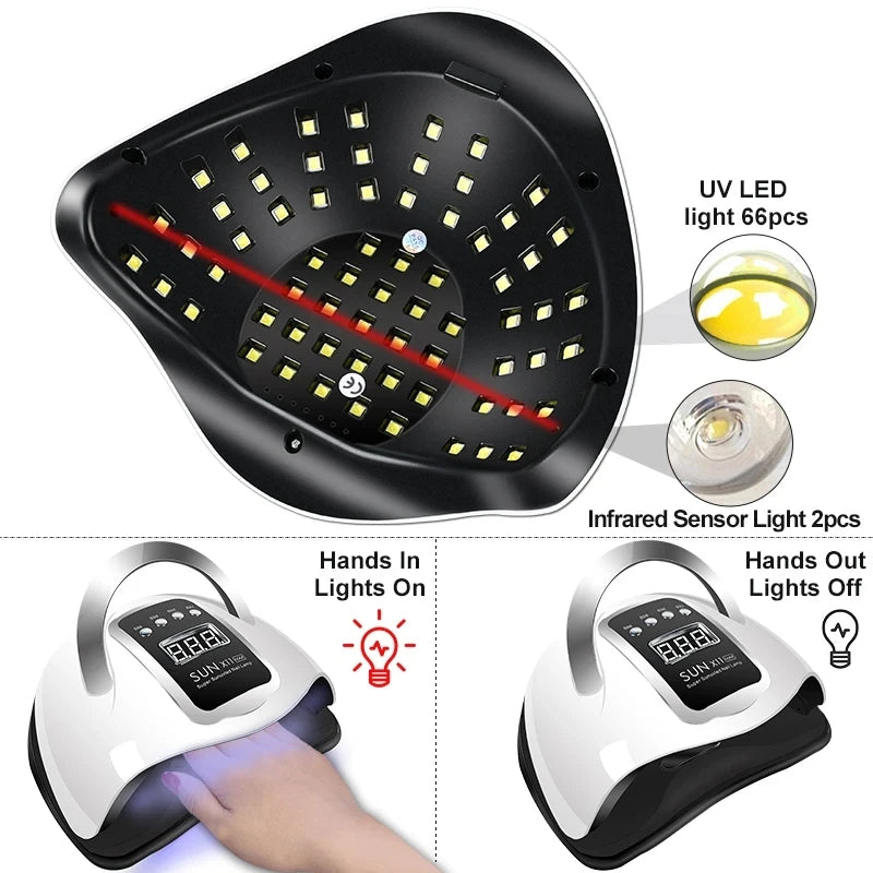 Gel Nail Polish Kit with UV LED Lamp and Electric Nail Drill, 27 Polish Colors and 4 Extension Gel Colors for At-Home Manicure and Nail Art