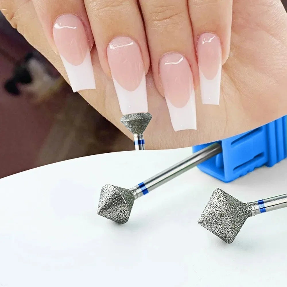 Diamond Cuticle Nail Drill Bit with 3/32-Inch Shank, Single Rotary Manicure Burr in Green or Blue Options for Compatible Electric Nail File Machines