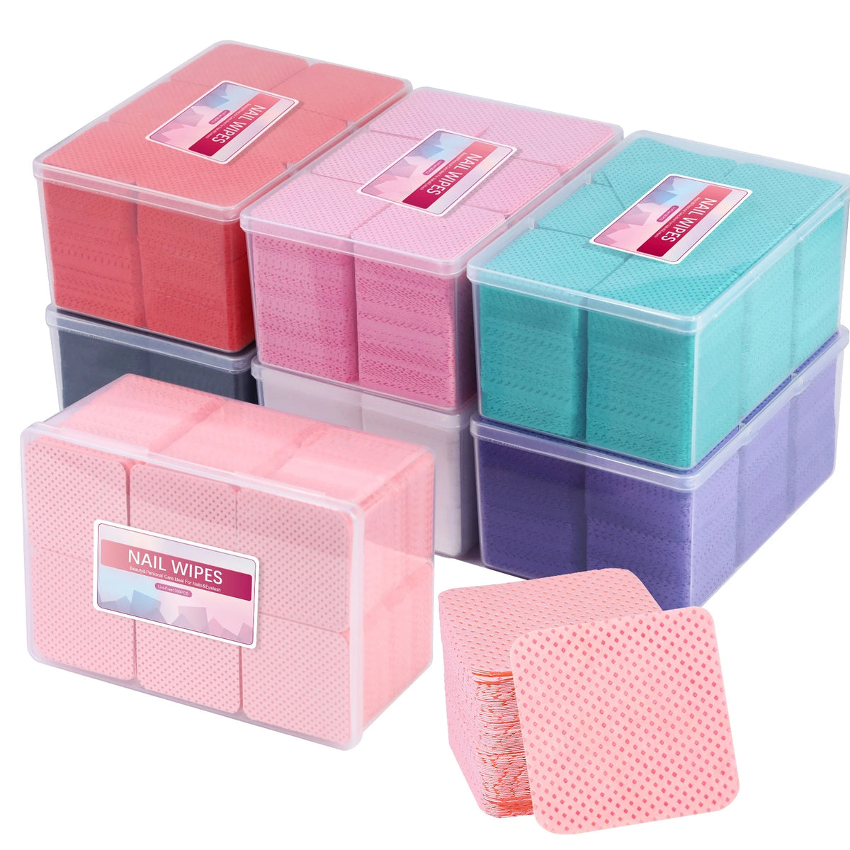 Nail Cleaning Pad Refills with Listed 1080-Piece Quantity and Lint-Free Cotton Reference, A1 to A7 Options for Home and Salon Manicure Supplies