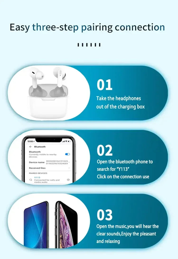 Black Touch Control Wireless Earbuds with TWS Bluetooth Connectivity for Personal Audio, Everyday Listening and Compatible Device Pairing