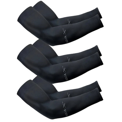 Unisex Summer Arm Sleeves for Riding, Driving and Fishing, Three-Pair Mixed Color Option and Black, White or Gray Selections for Everyday Outdoor Arm Coverage