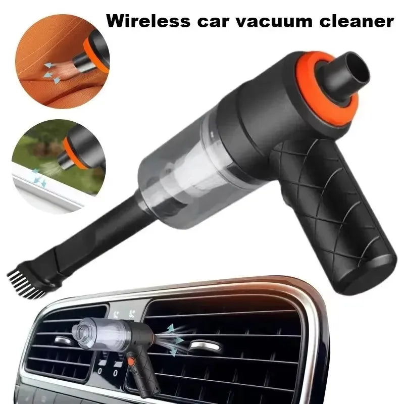 Black Mini Cordless Car Vacuum Cleaner with USB Charging, Listed 1200mAh Battery and 9000Pa Suction Reference for Vehicle Interior and Household Spot Cleaning