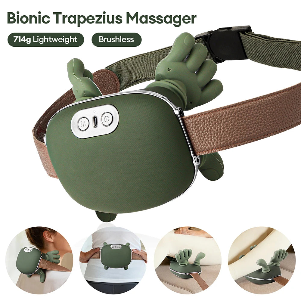 Cordless Neck and Shoulder Massager with 4D Finger-Style Kneading, 3 Intensity Levels, 2000mAh Battery and 10-Minute Timer for Home Relaxation