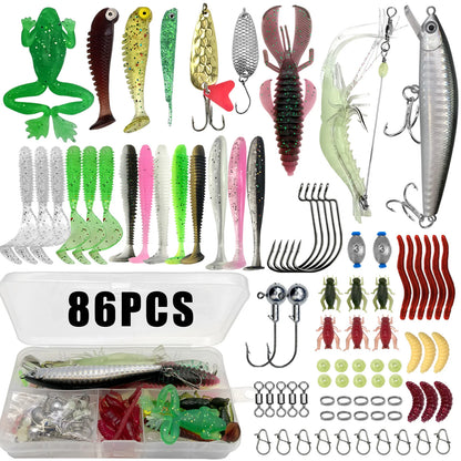 Fishing Lure Kit for Trout, Pike and Bass, Multi-Lure Tackle Selection with Layered Box Reference and Six Model Options for Recreational Angling Trips
