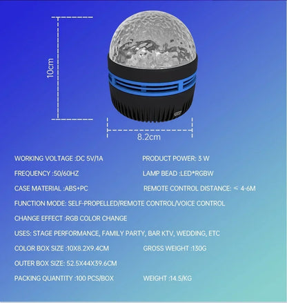 USB Galaxy Projector Light with Starry Sky, Aurora, Water Wave or Crystal Style Options, Decorative Bedroom and Party Lighting with Select Remote Versions